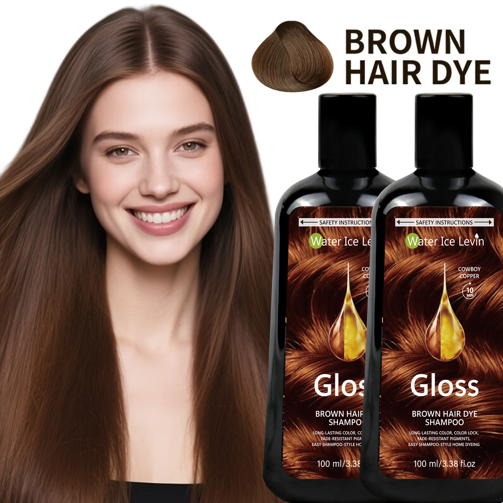 Hair Spray Color - Shampoo colorante per capelli marrone 100ml
